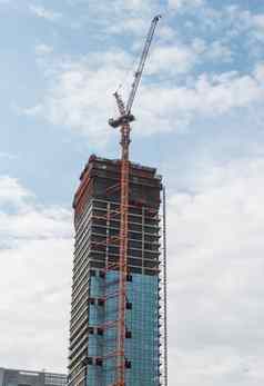 建设网站建筑高层建筑起重机蓝色的天空