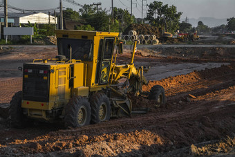 度工作路<strong>建设</strong>度工业机<strong>建设</strong>道路重责任机械工作高速公路<strong>建设</strong>设备压实路