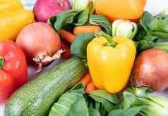 填满框架视图有机蔬菜健康的饮食概念