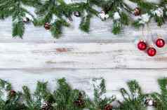 雪圣诞节分支机构红色的饰品乡村白色木