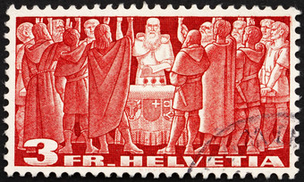 邮资邮票瑞士联邦协议瑞士