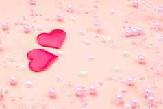 情人节一天空白设计师情人节一天概念问候卡复制香料粉红色的心粉红色的背景