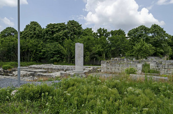 考古复杂的阿布里图斯主保护部分墙列建筑古老的罗马城市现在小镇拉兹格勒
