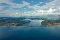 异卵水力发电权力站视图大坝河工业景观