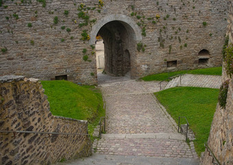 大石头墙门dinan堡垒法国