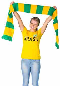 快乐足球风扇巴西T恤