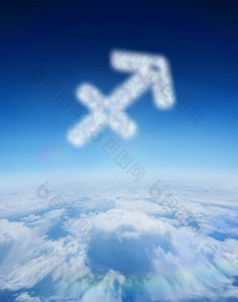 复合图像云形状射手座明星标志