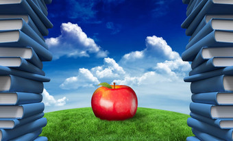 复合图像红色的苹果