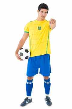 肖像英俊的巴西足球球员