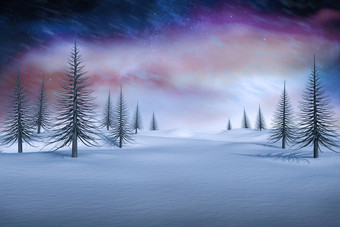 复合图像<strong>白色雪景</strong>观死树