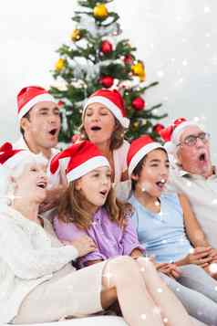 扩展家庭唱歌圣诞节颂歌