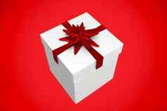 复合图像白色红色的礼物盒子