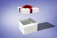 复合图像白色红色的礼物盒子