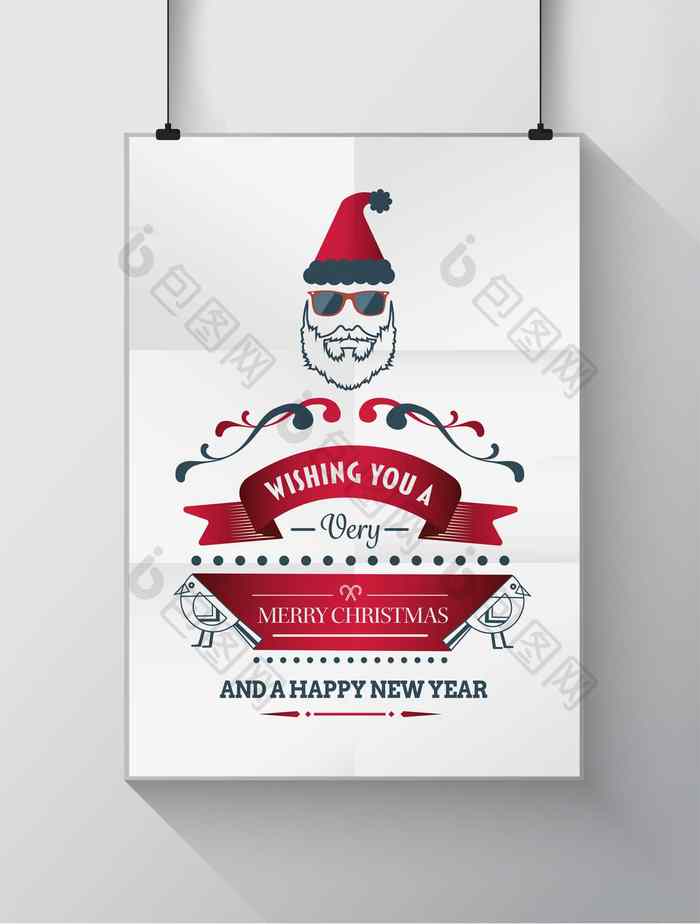圣诞节问候消息插图海报