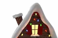 雪覆盖可爱的圣诞节小屋