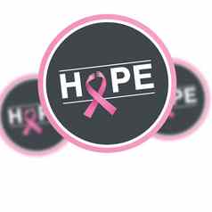 粉红色的乳房癌症意识徽章