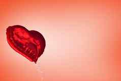 大红色的心气球