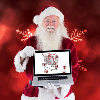 复合图像圣诞老人老人礼物移动PC