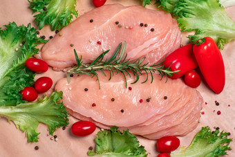 生鸡片木表格生蔬菜香料萨蒂利西莫美味的饮食肉特写镜头视图生新鲜的切切片鸡肉烹饪生切片鸡乳房