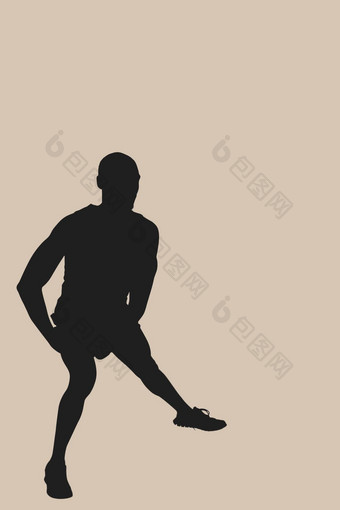 复合图像前面视图运动员伸展运动肌肉