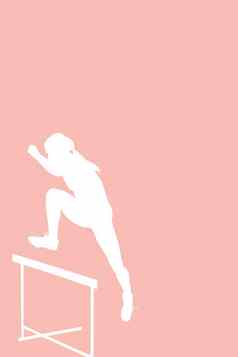复合图像运动员女人跳障碍