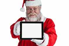 肖像圣诞老人老人显示数字平板电脑