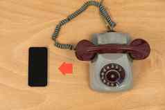 移动电话古董电话木表格