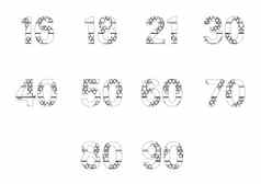 向量图标集有图案的数字