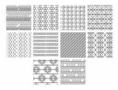 向量图标集有图案的面料