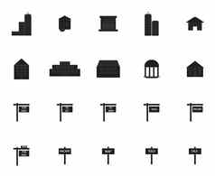 向量图标集真正的房地产