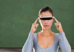数字复合图像女人虚拟现实眼镜