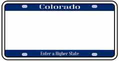 空白科罗拉多州状态许可证板