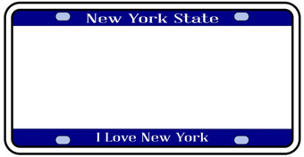 空白纽约状态许可证板