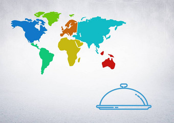 复合图像食物封面世界地图