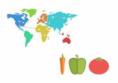 复合图像蔬菜贸易地图世界