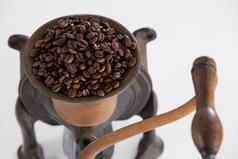 古董咖啡磨床咖啡豆子