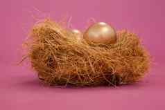 金复活节鸡蛋巢