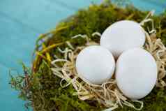 白色鸡蛋巢木表面