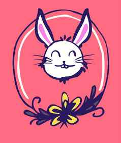 问候卡复活节兔子画