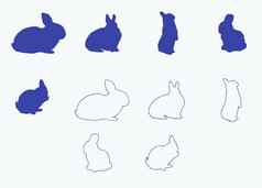 向量集形成形状兔子
