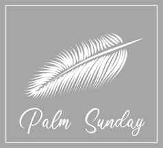 棕榈周日周复活节横幅卡棕榈叶