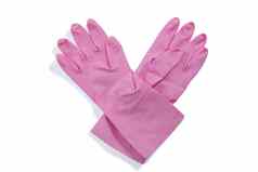 开销视图粉红色的手套