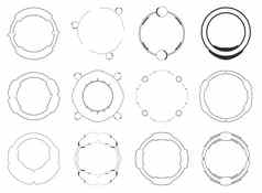 向量图标集圆形帧