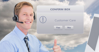 客户服务执行显示拇指对话框盒子