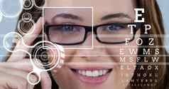 女人眼睛焦点盒子细节眼镜行眼睛测试接口
