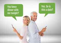夫妇发短信晚餐日期