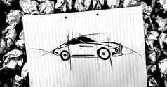 草图汽车手画的想法纸