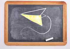 纸飞机教育图纸黑板上学校