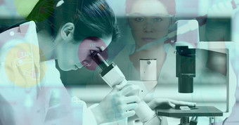 科学作文scijf女人显微镜结合照片女人
