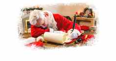 圣诞节雪花边境圣诞老人睡觉写作列表